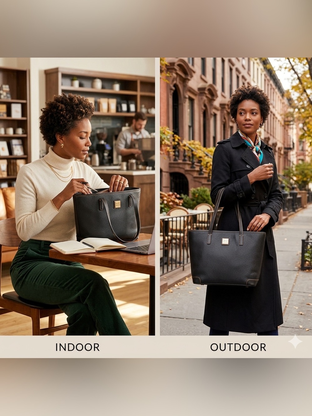 Dooney & Bourke Black Pebbled Leather Tote Bag